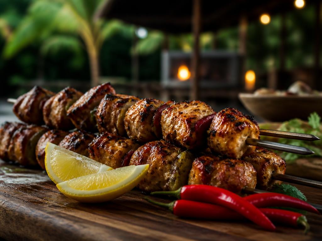Brochettes de poulet citron-piment