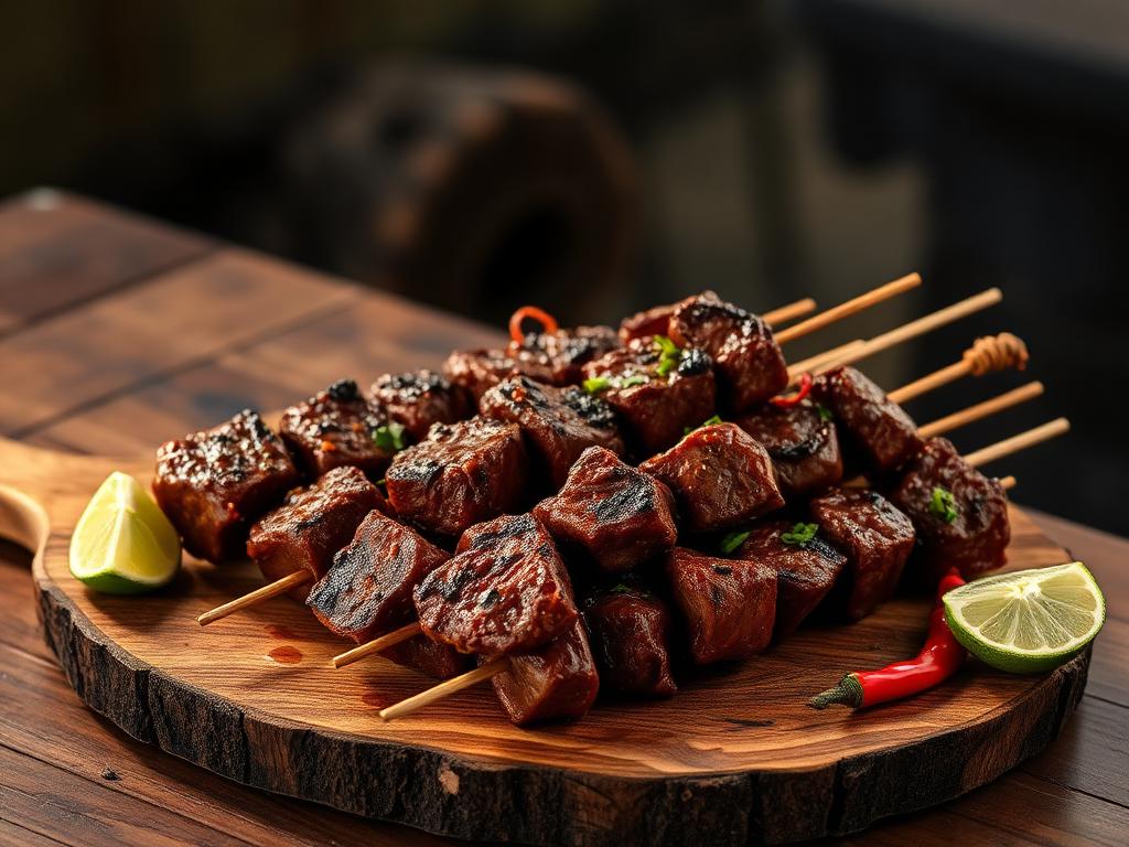 Brochettes de zébu marinées