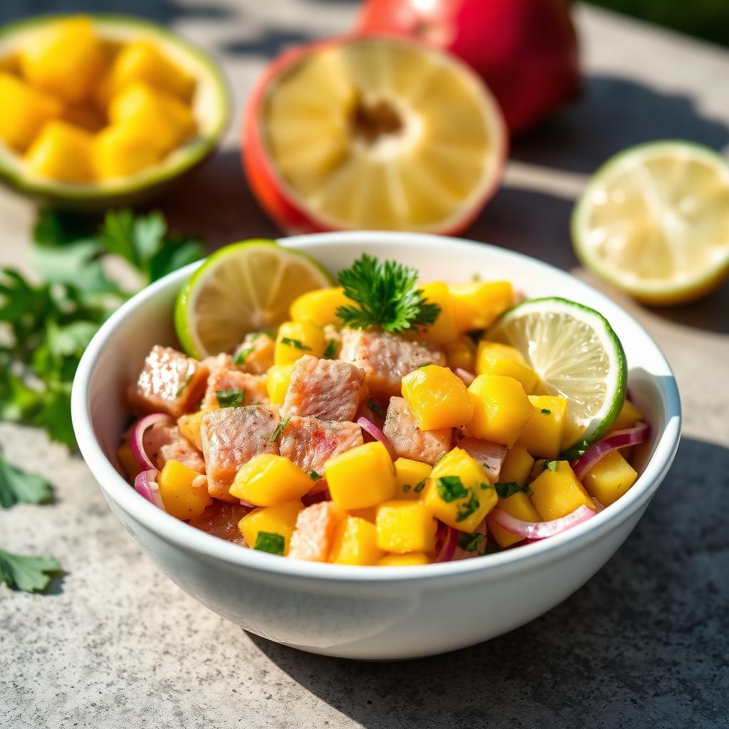 Ceviche de thon à la mangue