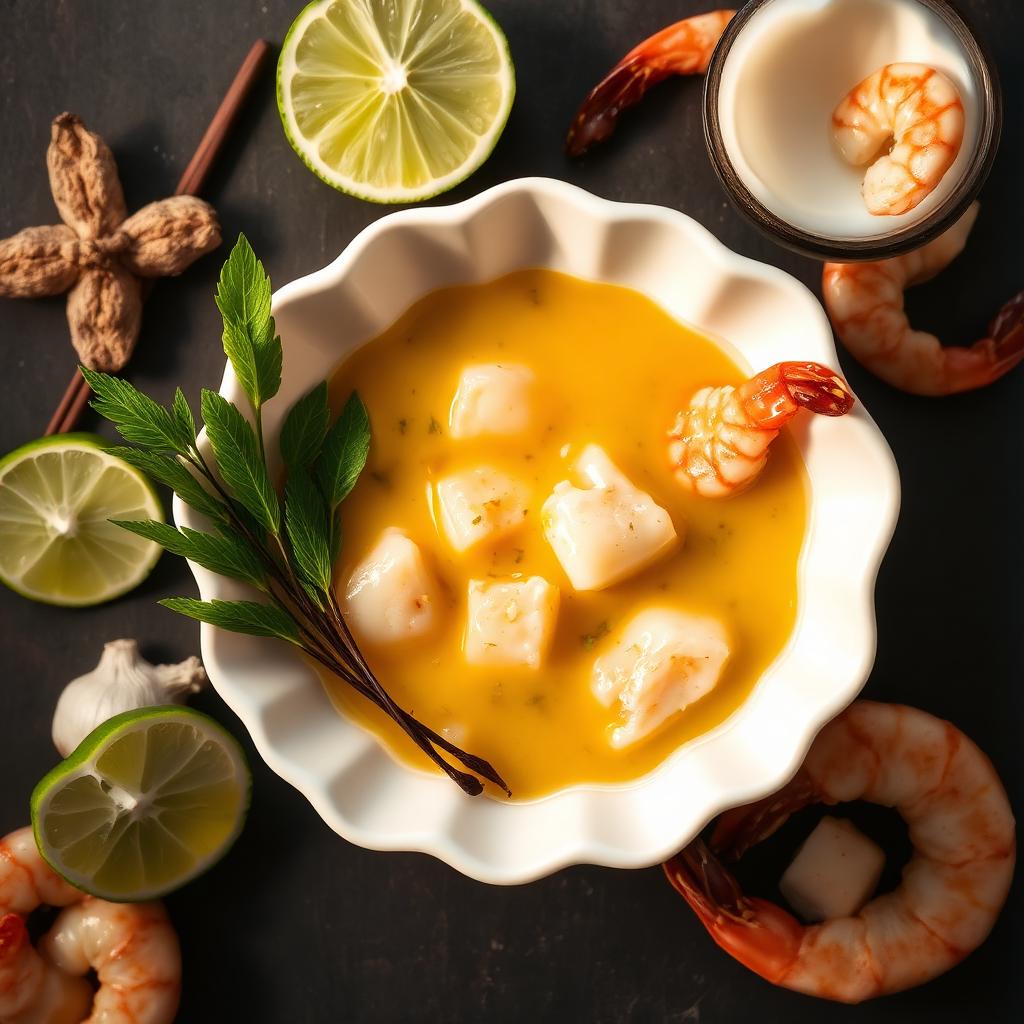 Marinade vanille-coco pour fruits de mer