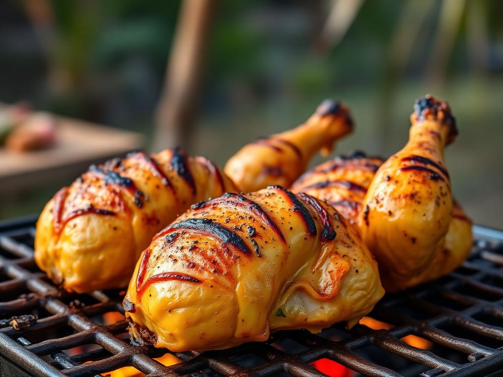 Poulet braisé mariné coco-curcuma